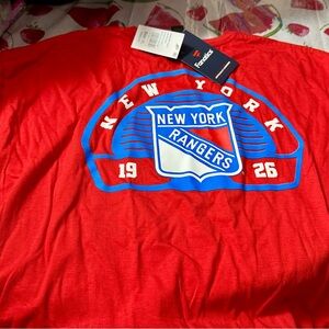 Fanatics Red New York Rangers Short Sleeve Shirt